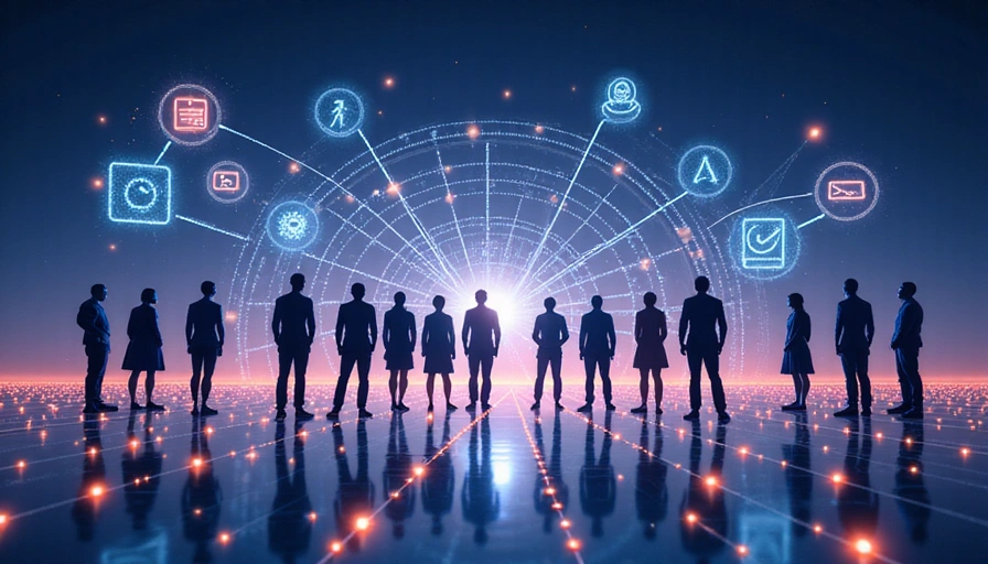 Abstract representation of a team collaborating on digital solutions