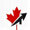 Icon representing financial growth with a Canadian maple leaf