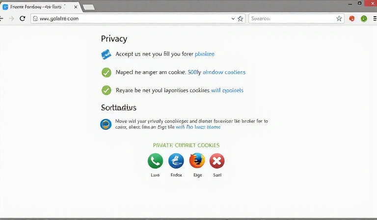 Browser settings interface for managing cookies
